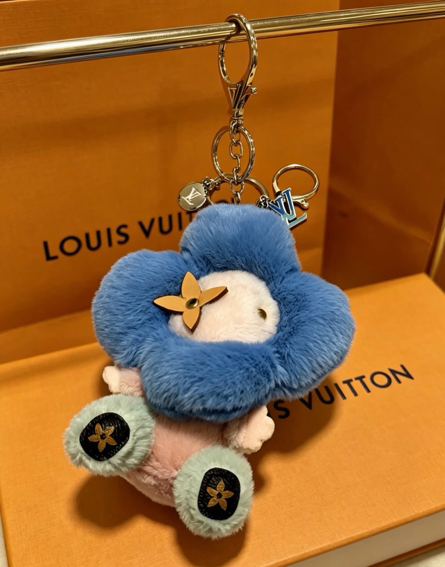 Louis Vuitton Blue Flower Keychain